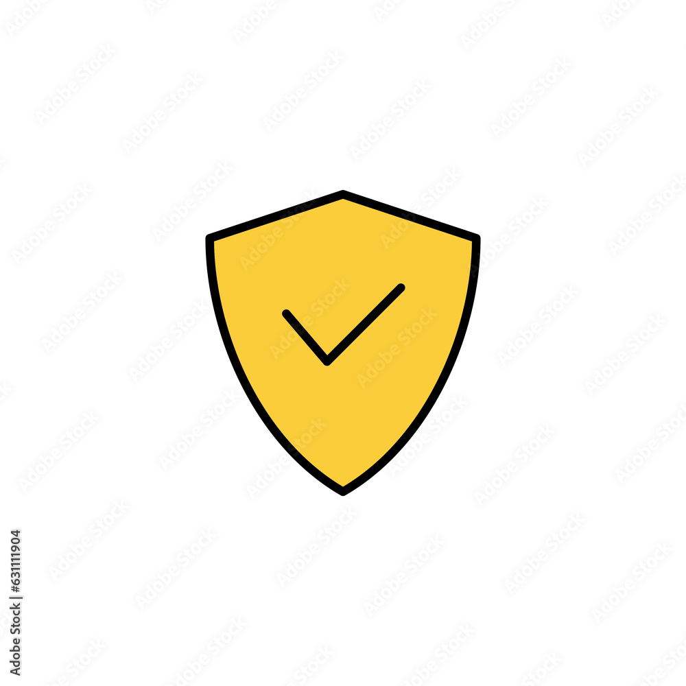 Shield check mark icon vector for web and mobile app. Protection approve sign. Insurance icon Shield check mark icon vector for web and mobile app. Protection approve sign. Insurance icon
