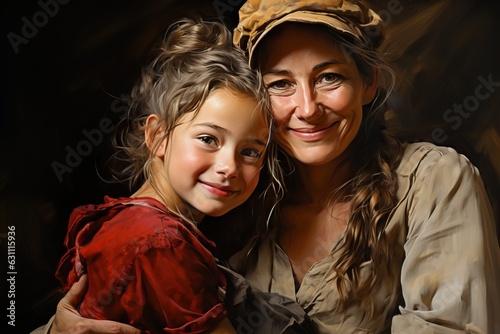 loving mother and daughter,...