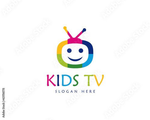 Kids TV Colorful Logo Design