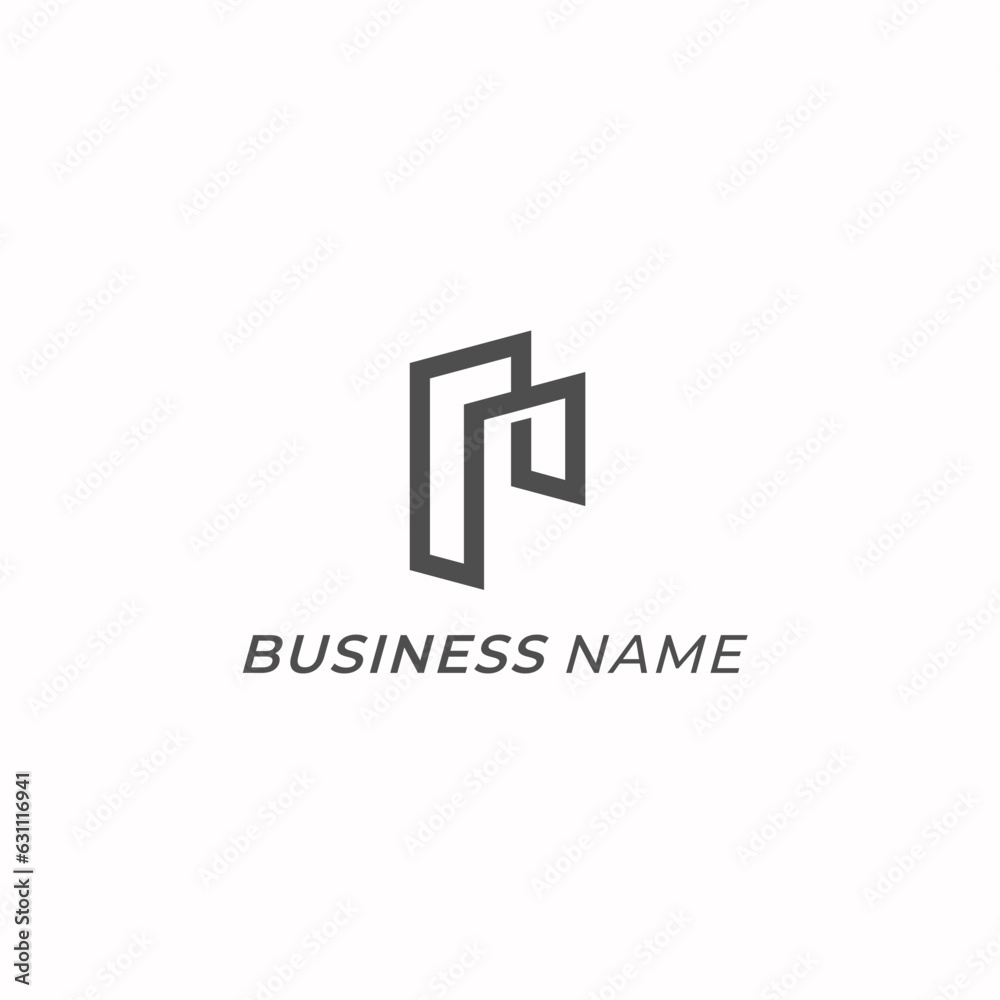design logo combine construction and letter P