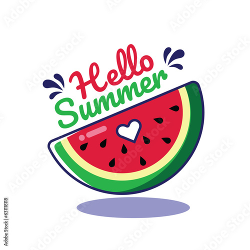 Watermelon summer with lettering quotes 