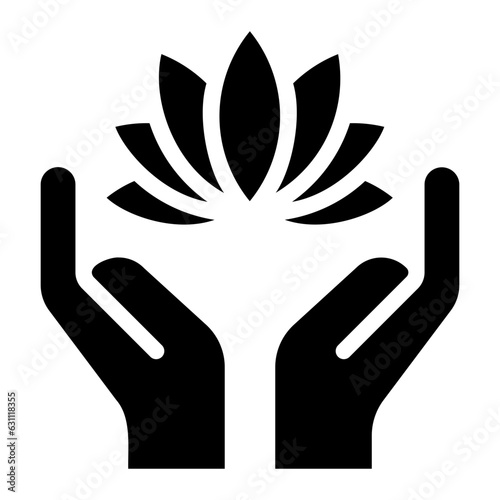 Photography meditation glyph icon