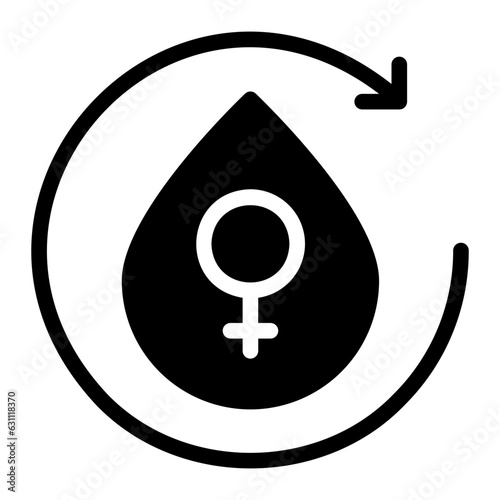 menstrual cycle glyph icon