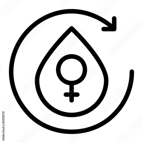 menstrual cycle line icon