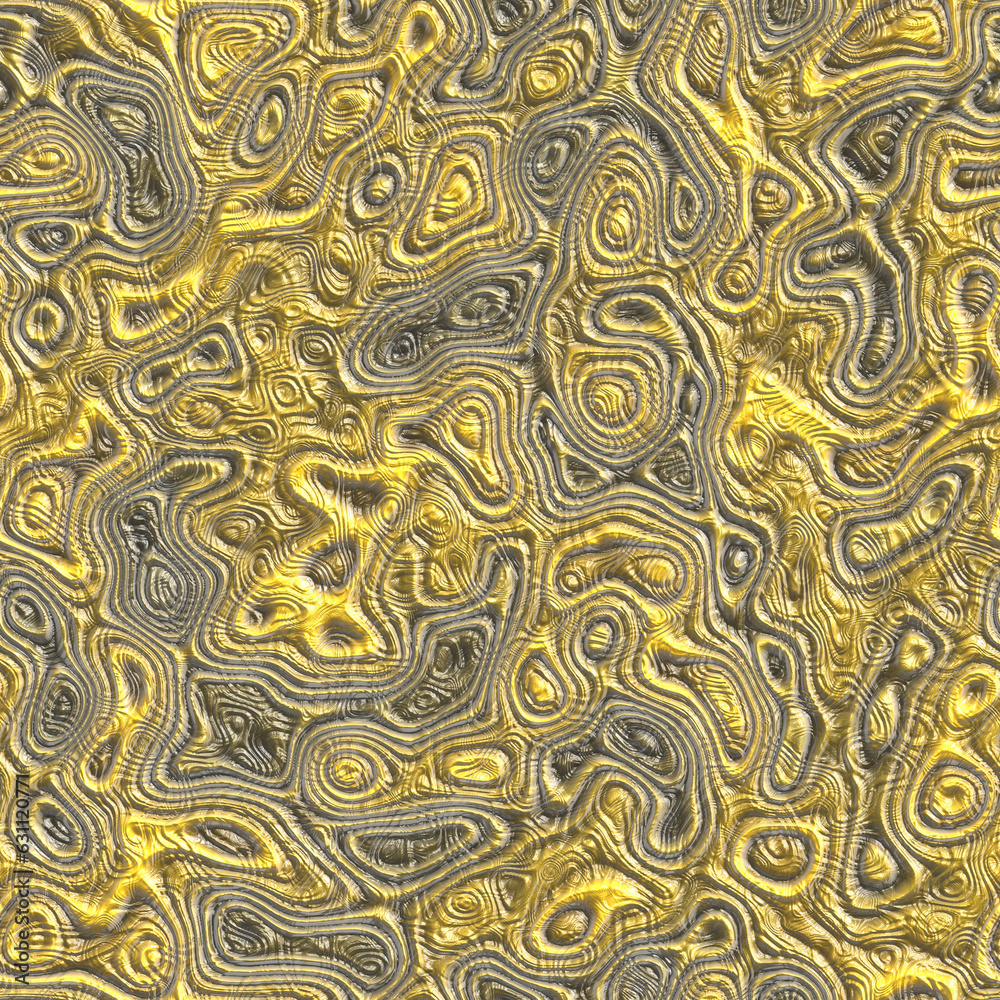 Fantastic seamless pattern of alien interiors on yellow  background