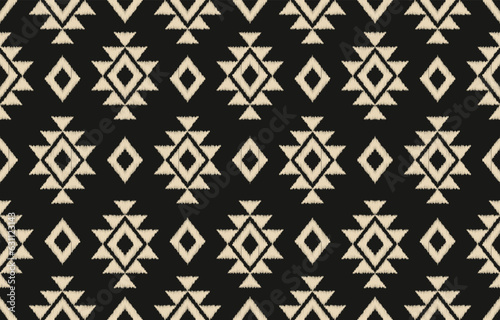 Ethnic abstract ikat art. Aztec ornament print. geometric ethnic pattern seamless  color oriental.  Design for background ,curtain, carpet, wallpaper, clothing, wrapping, Batik, vector illustration.