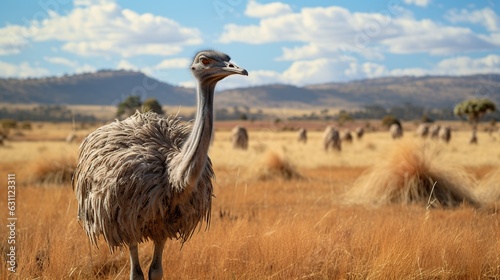 ostrich standing on nature background