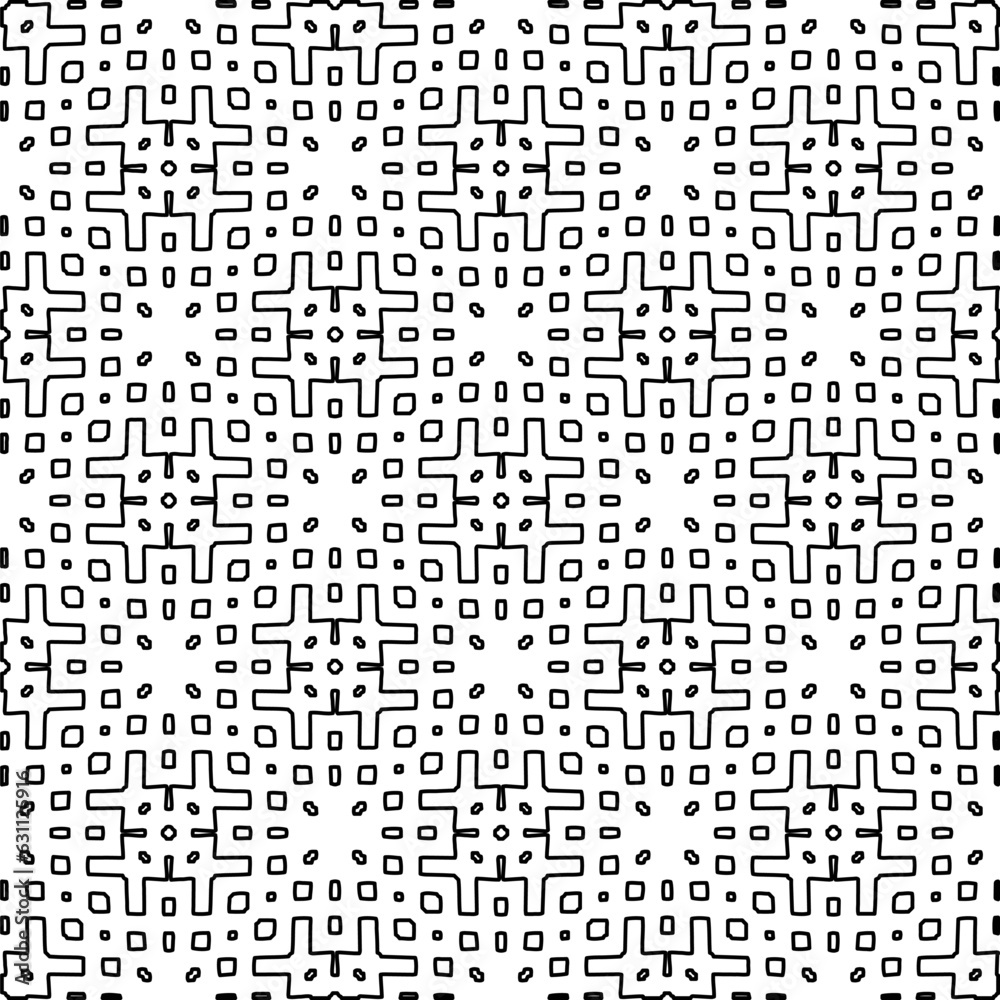 
White background with black lines. Modern stylish abstract texture. Repeating geometric shapes from striped elements.