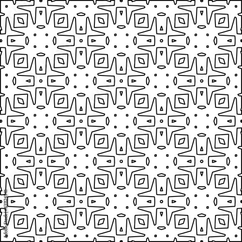  White background with black lines. Modern stylish abstract texture. Repeating geometric shapes from striped elements.