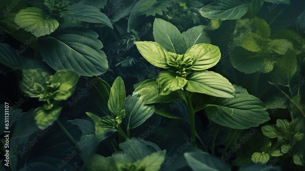 a close up of a green plant with leaves on it. generative ai a close up of a green plant with leaves on it. generative ai