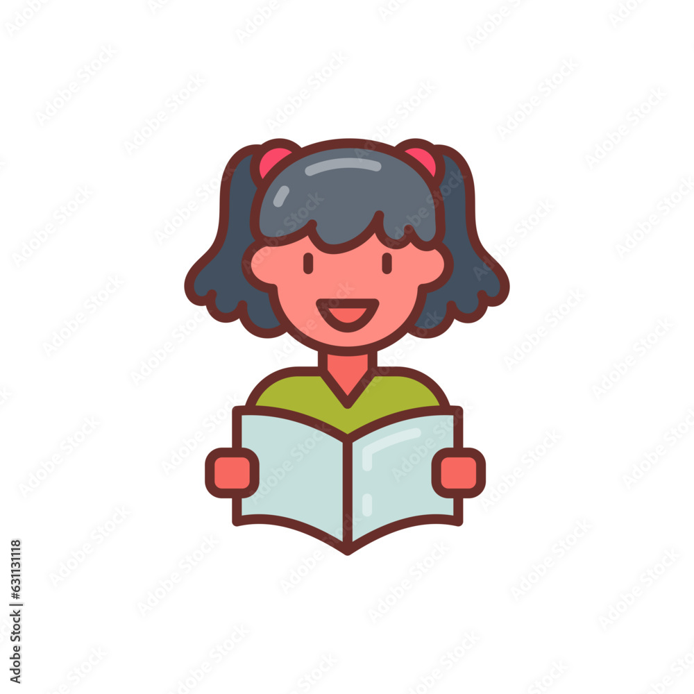 Reading icon in vector. Illustration