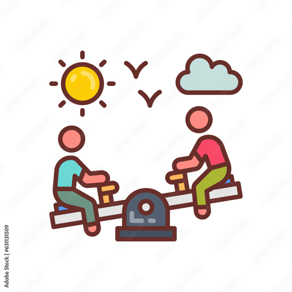 Fototapeta premium Seesaw icon in vector. Illustration