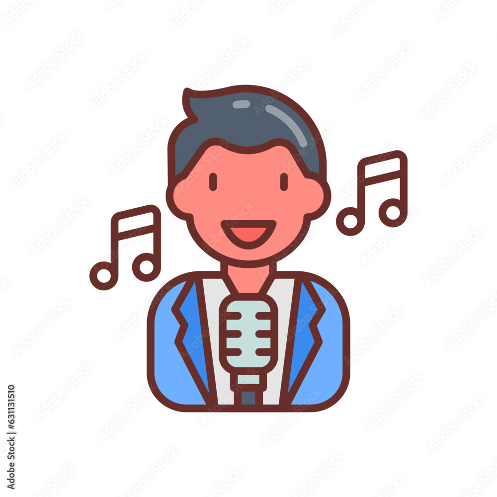 Singing icon in vector. Illustration