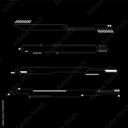Set of black and white hud lines infographic elements display elements for the web and app eps 10