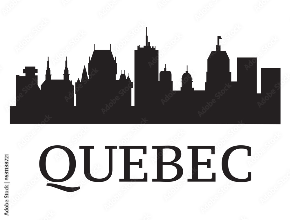 Quebec skyline silhouette vector art