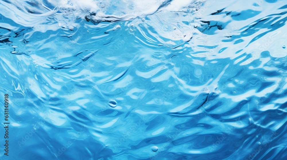 Rippled Clear Azure Water Background Under Midday Sunlight. Generative ai