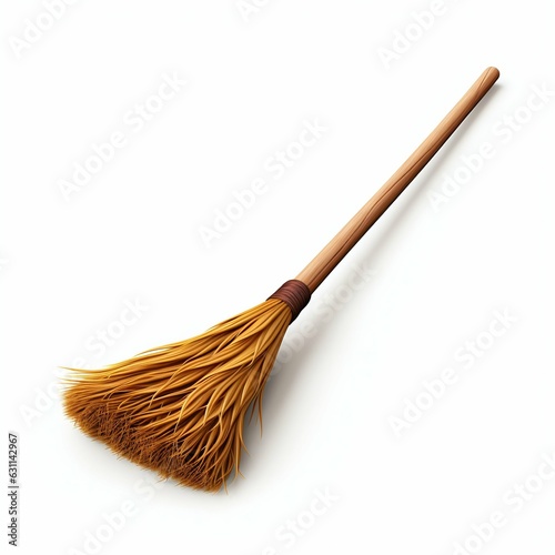 Broomstick Isolated on White Background. Generative ai © Scrudje