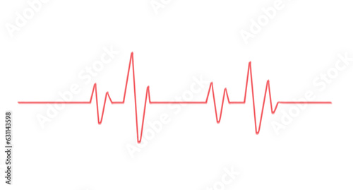 Red heartbeat line icon. Pulse Rate Monitor on white background. Vector illustration.