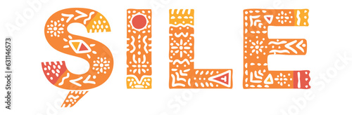 SILE. Isolated text, national ethnic ornament, Patterned. Place in Turkey SILE for social network, web resources, mobile app, Turkish travel, t-shirt, banner, adv.