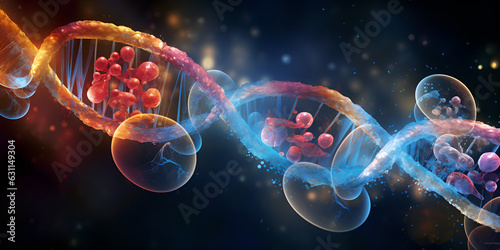 Dna structure of human cell biology dna strands molecular structure science background 3d illustration Delving into the Science Behind DNA's Molecular Structure 