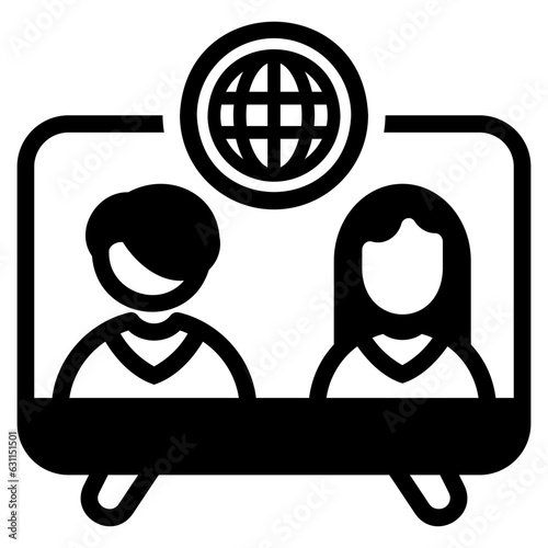  News anchor glyph icon