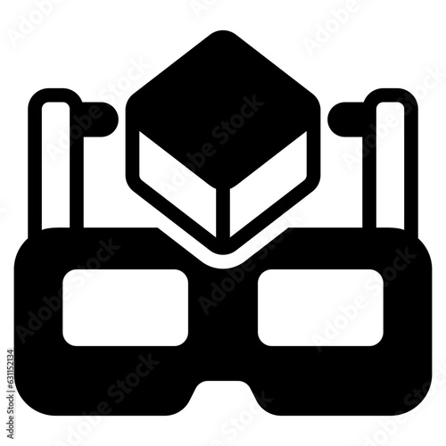  3d glasses glyph icon
