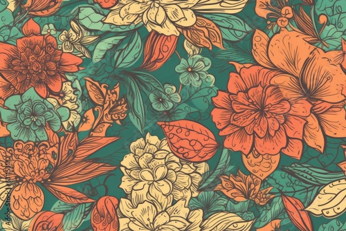 romantic flowery seamless pattern. Wallpaper, pattern fills, website backdrops, and surface textures may all be created with seamless patterns. beautiful flower seamless backdrop. Eps 10. Generative