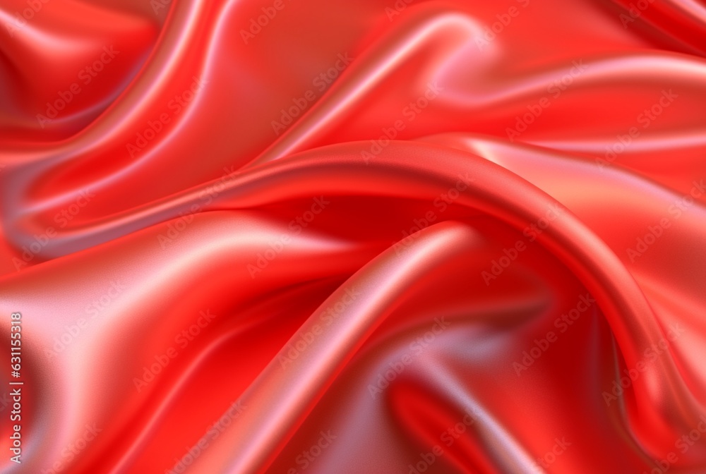 Obraz premium red luxury fabric background. Generative AI