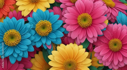 colorful abstract flowers background  colored flowers on abstract background