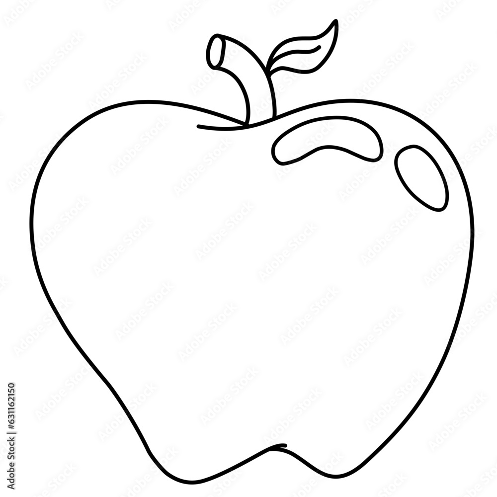 illustration of an apple line art