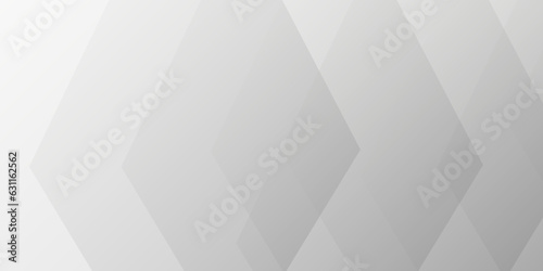 Abstract white and gray background design with layers of textured white transparent material in triangle and squares shapes. White color technology concept geometric line vector background.