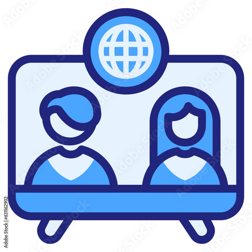  News anchor blue icon