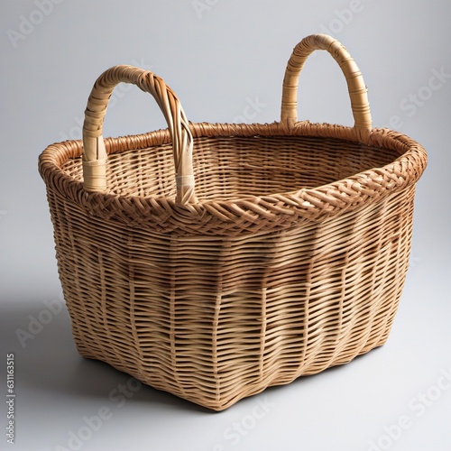 Wicker Basket, Woven Basket with Handles