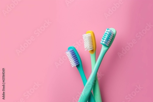 a toothbrush in pastel color background