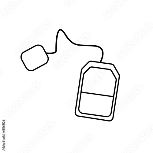 Tea bag in doodle style isolated on white background