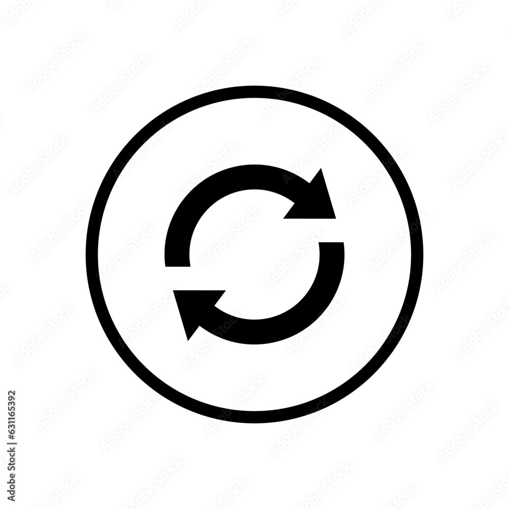 Refresh, reload, sync icon vector in circle line Refresh, reload, sync icon vector in circle line