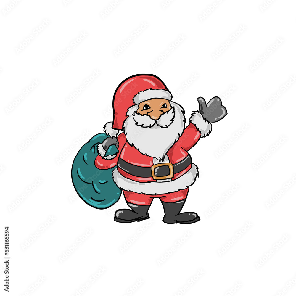 Christmass icon. Santa with gift box. Hello santa illustration. Christmass icon celebrate. Christmass icon. Santa with gift box. Hello santa illustration. Christmass icon celebrate.