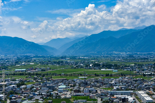 高台から見る松本市の風景