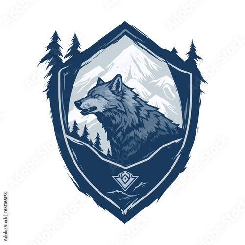 Dear mountains, vector illustration, isolated on white background.
