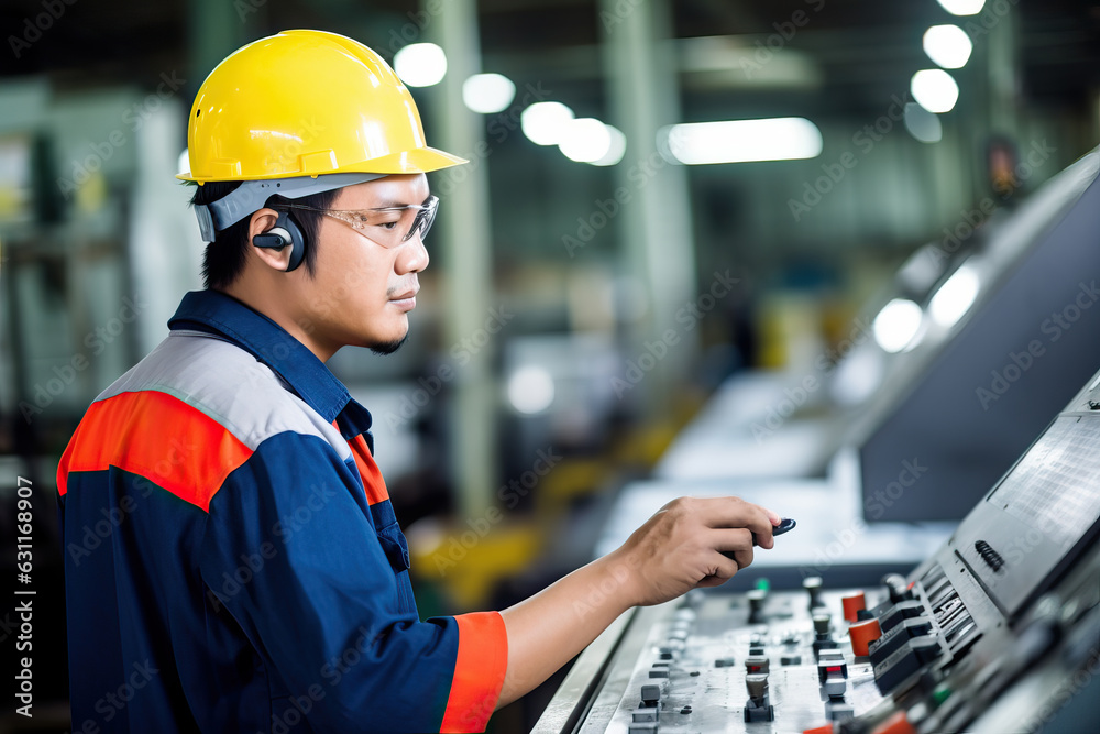 A construction worker operating heavy machinery