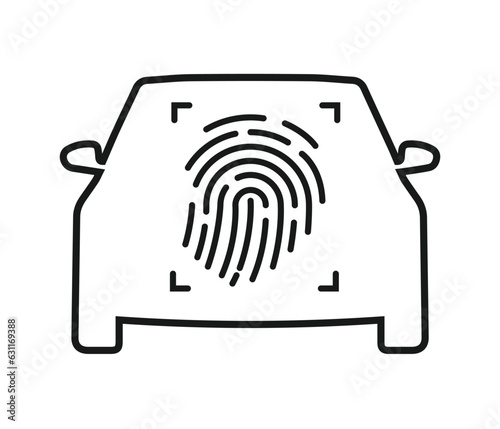 Safe car icon with fingerprint.
