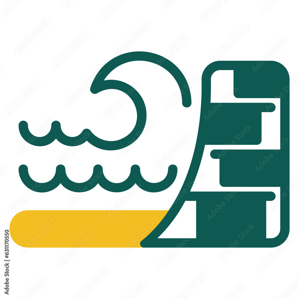 Fototapeta premium Seawall colored icon