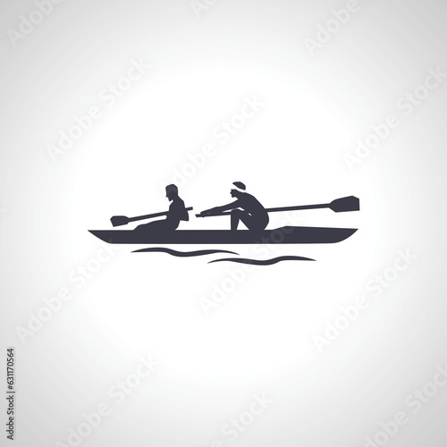 kayak icon. couple kayaking isolated icon