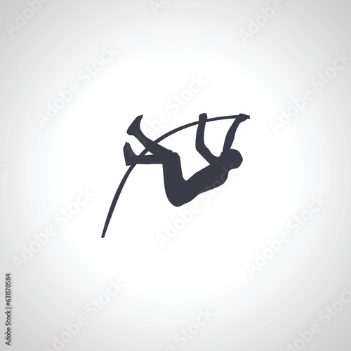 Pole vault Silhouette. Pole vault icon