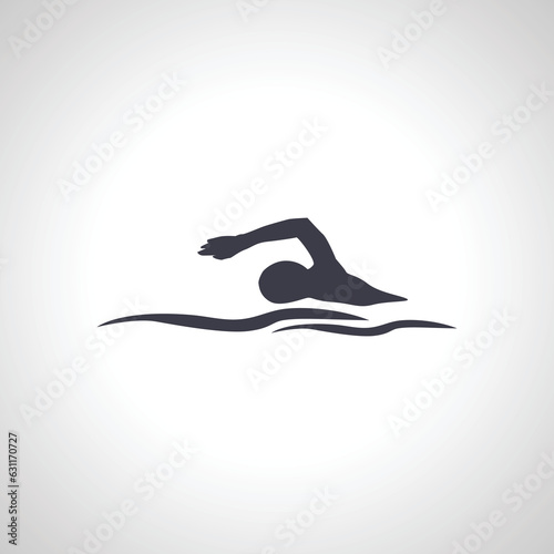 swimming isolated icon. swimmer silhouette