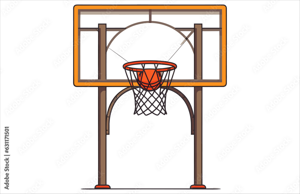 Basketball Rim vector illustration, Vector Silhouette of Basketball Rim
