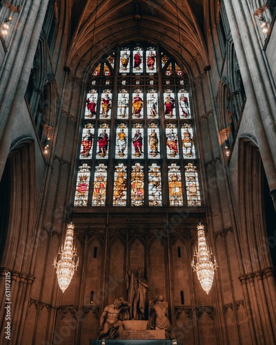 Interior of the grand and majestic Westminster Cathedral, with its soaring high ceilings photo