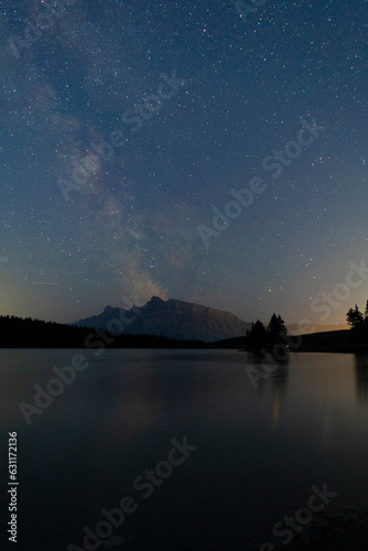 the Milky Way galaxy arcing across the sky with the reflection of starlight on a tranquil lake below