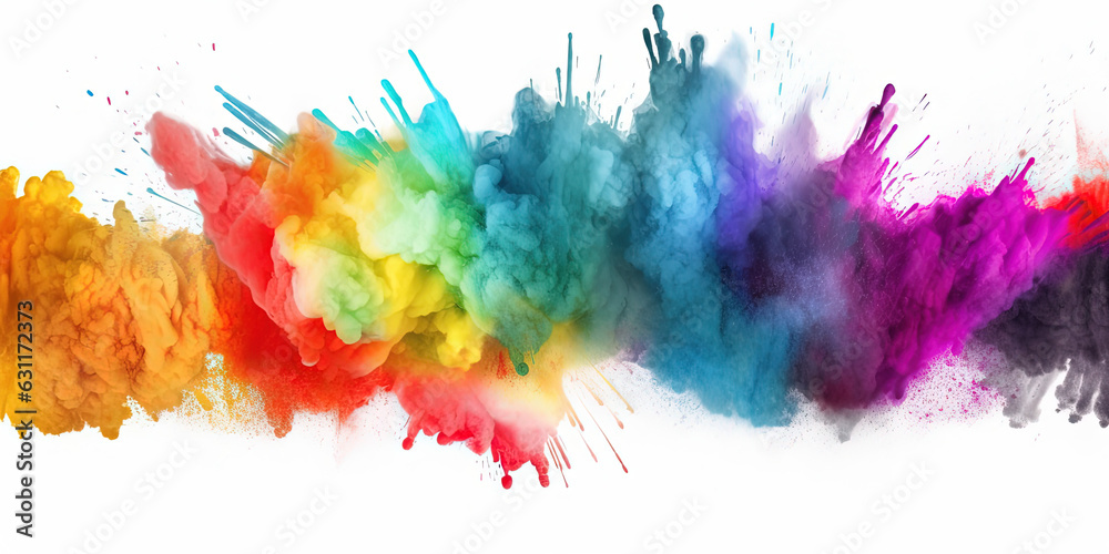 rainbow color splashes of paints and density smoke rainbow color splashes of paints and density smoke