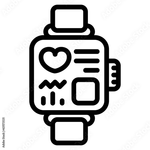  Smartwatch outline icon